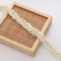 Colorful textured lace trim DIY clothing accessories decorative ribbon for handmade sewing crafts. - 2 Gold Lines Approx 2cm Wide 90 Yards/Pack / Pink and Green