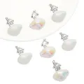 DIY alloy resin house charms pendant iridescent jewelry making DIY handmade key chain accessories - Sky City / 20x26mm / White