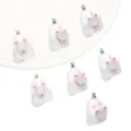 Halloween cute ghost resin alloy pendant DIY handmade keychain charm jewelry making accessories - Ghost 1 / 16x23mm / White