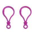 Lila birnenförmige Plastik Schlüsselanhänger Haken DIY Tasche Hängende Clips 2 Stk - Fuchsie