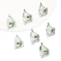 Halloween ghost resin alloy pendant with green heart rhinestone for DIY handmade keychain accessories - Ghost 1 / 16x23mm / Clear
