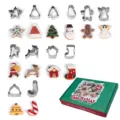 ensemble de 12 emporte-pièces de noël en acier inoxydable avec boîte cadeau de fête - Vert (Boîte de couleur) / Vert