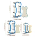 Ensemble emporte-piece biscuit forme os en acier inoxydable moule de patisserie DIY - Ensemble de 3 Pièces d'Os Bleus / Acier