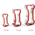 Stainless steel bone cookie cutter set of three different sizes for baking and DIY. - Red Bone 3-Piece Set / Steel