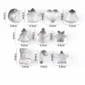 Stainless steel Christmas cookie cutters 10-piece set, metal baking pastry molds. - 10-Piece Christmas Tree Set in OPP Bag