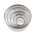 Lot de 5 cercles à mousse ronds en acier inoxydable, emporte-pièces pour pâtisserie. - Set de 5 cercles à pâtisserie à bords roulés