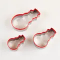 Ensemble d'emporte-pièces bonhomme de neige en acier inoxydable avec bord en silicone. - Design de Bonhomme de Neige