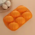 Moule en silicone orange à 6 cavités en œuf de Pâques pour gâteaux et savons. - Orange