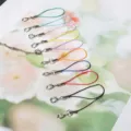 Colorful phone lanyard strap with lobster clasp, DIY hanging cord, size 7cm mixed. - 30 Pieces Pack / Random Mixed Colors