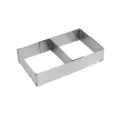 Moulin reglable en acier inoxydable pour mousse gâteau carré outil de cuisine pâtisserie - Boîte de Couleur / Cercle à mousse à double cadre 1