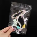 Transparante PE-drukziplockzak met kleurrijke DIY handgemaakte kralen armband materialen erin. - 11x17cm 16 Mil 20 Stuks