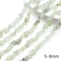 5-8mm Natural Green Stone Irregular Freeform Beads DIY Bracelet Necklace Accessories - Prehnite