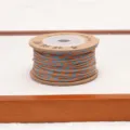 Cordino in Cotone Torto Colore Blu e Arancione Filo per Creazione di Gioielli 1Pz - Diametro 1.0mm Circa 25m/Rotolo / Mandarino