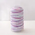Hand twisted gradient cotton thread DIY weaving spool with metallic gold glitter finish - Purple White Gradient