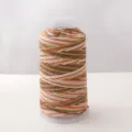 DIY handmade gradient cotton weaving thread with metallic gold cord for bracelets and crafts. - Orange-Brown Gradient