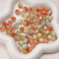 Colorful resin gradient cat's eye faceted beads for DIY jewelry making and crafting. - Yellow Red Green