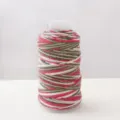 Hand-twisted gradient cotton thread with metallic gold for DIY handmade bracelets making - Red-Green Gradient