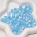 Blue resin cat eye octagonal loose beads for DIY jewelry making and bracelet crafting accessories - Blue