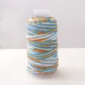 Multi-color gradient metallic cord for DIY handmade bracelets, shining crafting thread and rope. - Orange Blue Gradient