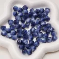 Blue gradient resin octagonal beads, DIY loose beads for handmade jewelry accessories styling. - Navy Blue