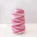 Gradient pink white DIY handmade weaving thread spool with gold shiny cord for bracelets - White Rose Gradient