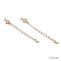 18K gold plated extension chain DIY jewelry making supplies with spring clasp and teardrop charm - Single Drop Style / 18K Gold Plated