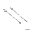 Silver extender chain with spring clasp and star charm for DIY jewelry making crafts. - Large Star Style / Platinum