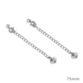 Silver extension chain with spring clasp and heart pendant for DIY handmade bracelets 75mm - Patterned Heart Style / Platinum