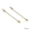 18K gold plated extender chain DIY jewelry making supplies with spring clasp heart charm 75mm - Patterned Heart Style / 14K Gold Plated