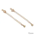 Gold-plated extension chain 75mm with spring clasp and star charm for DIY jewelry making. - Curved Star Style / 18K Gold Plated