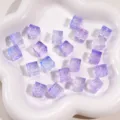 Purple square crackle glass beads for DIY jewelry making, phone chains and cute bracelet charms. - 5 Pieces/Pack (11mm) / Blue and Purple