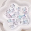 Transparent crystal square beads colorful DIY jewelry making phone chain accessories. - 5 Pieces/Pack (11mm) / Pale Blue