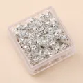 Silver plated alloy spacer beads diy handmade jewelry making loose bead square accessories box - Spiral Bead / 25 Pieces/Pack (4x5mm) / Silver