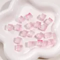 Pink gradient transparent square loose beads for DIY phone charm and jewelry accessories - 5 Pieces/Pack (11mm) / Transparent Pink