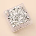 Alloy silver plated loose beads square triangle DIY handmade jewelry bracelet accessories box - Embossed Corner Bead / 25 Pieces/Pack (3x4mm) / Silver