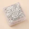 Silver spacer beads for DIY jewelry making, thick silver-plated metal beads in clear box. - Spiral Texture Round