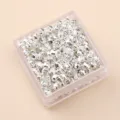 Silver Plated Spacer Beads DIY Jewelry Making Metal Loose Beads Craft Accessories - Diamond-Cut Round Beads