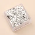 Silver plated alloy square loose spacer beads for DIY bracelet jewelry accessories. - Rectangle
