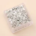 Silver alloy spacer beads thick plated DIY handmade bracelet jewelry making accessories box - Curved Blade Pattern Bead