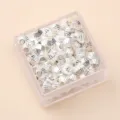 Silver alloy spacer beads for DIY jewelry making, cone shaped loose beads in a clear box - Vertical Stripe Rhombus Bead