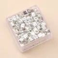 Silver square beads for DIY jewelry making, thick silver-plated metal loose spacer beads. - Lava Textured Rectangular Bead