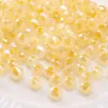 Faceted glass rondelle seed beads light yellow DIY bracelet necklace jewelry accessories - Golden