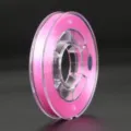 Pink crystal elastic cord for DIY jewelry making, transparent spool, flexible beading string. - Pink