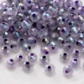 Purple faceted glass beads AB coated dyed core loose beads for DIY handmade jewelry crafting - Deep purple