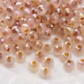 Faceted glass beads bicone rondelle crystal beads for DIY handmade bracelet necklace jewelry parts - Khaki