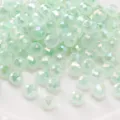 Faceted glass beads mint green crystal wheel loose beads for DIY jewelry making bracelet crafting - Light Green