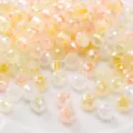 Faceted glass crystal wheel beads for DIY handmade bracelets necklaces jewelry accessories - Yellow Series