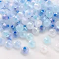 Light blue faceted glass beads diy crystal wheel loose beads for bracelet necklace jewelry making - Blue Series