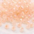 Light pink faceted glass beads for DIY bracelet and necklace jewelry making accessories. - Orange