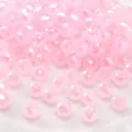 Pink faceted glass beads for DIY handmade bracelets necklaces jewelry making accessories. - Pink